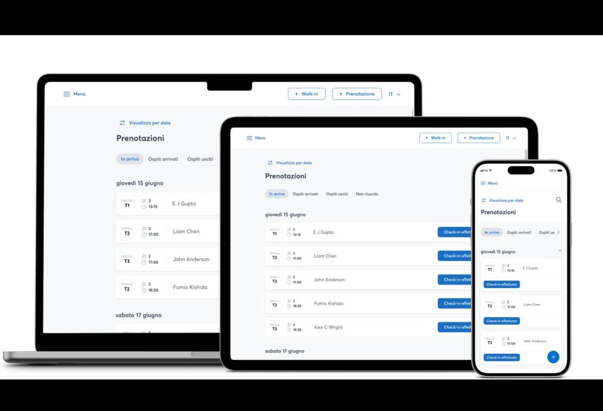 Mockup conceptual multiplataforma para gestionar reservas